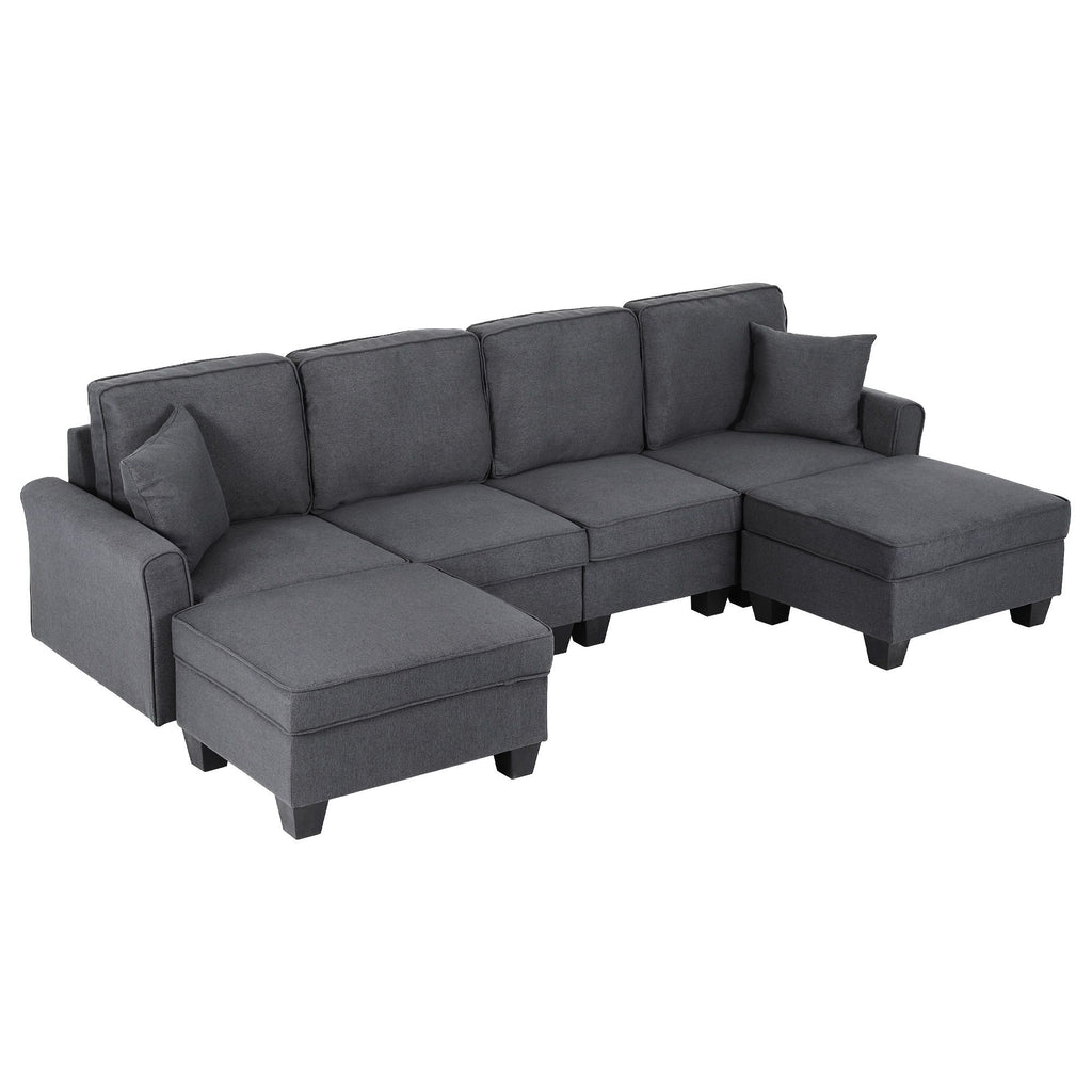 Artiss Modular Sectional U Shaped Storage Sofa Couches for Living Room Grey