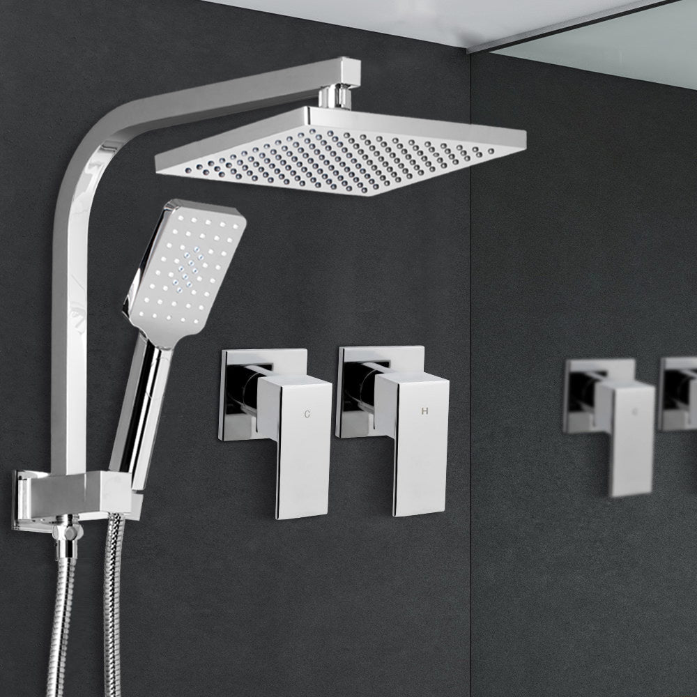 Cefito 8'' Rain Shower Head Set Handheld Square High Pressure wins Tap�Chrome