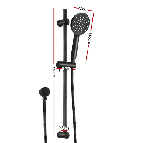 4.7-Inch Handheld Shower Set with Wall Holder – Black