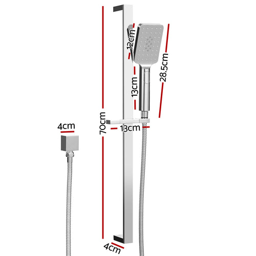 3.1-Inch Square Handheld Shower Set – Silver