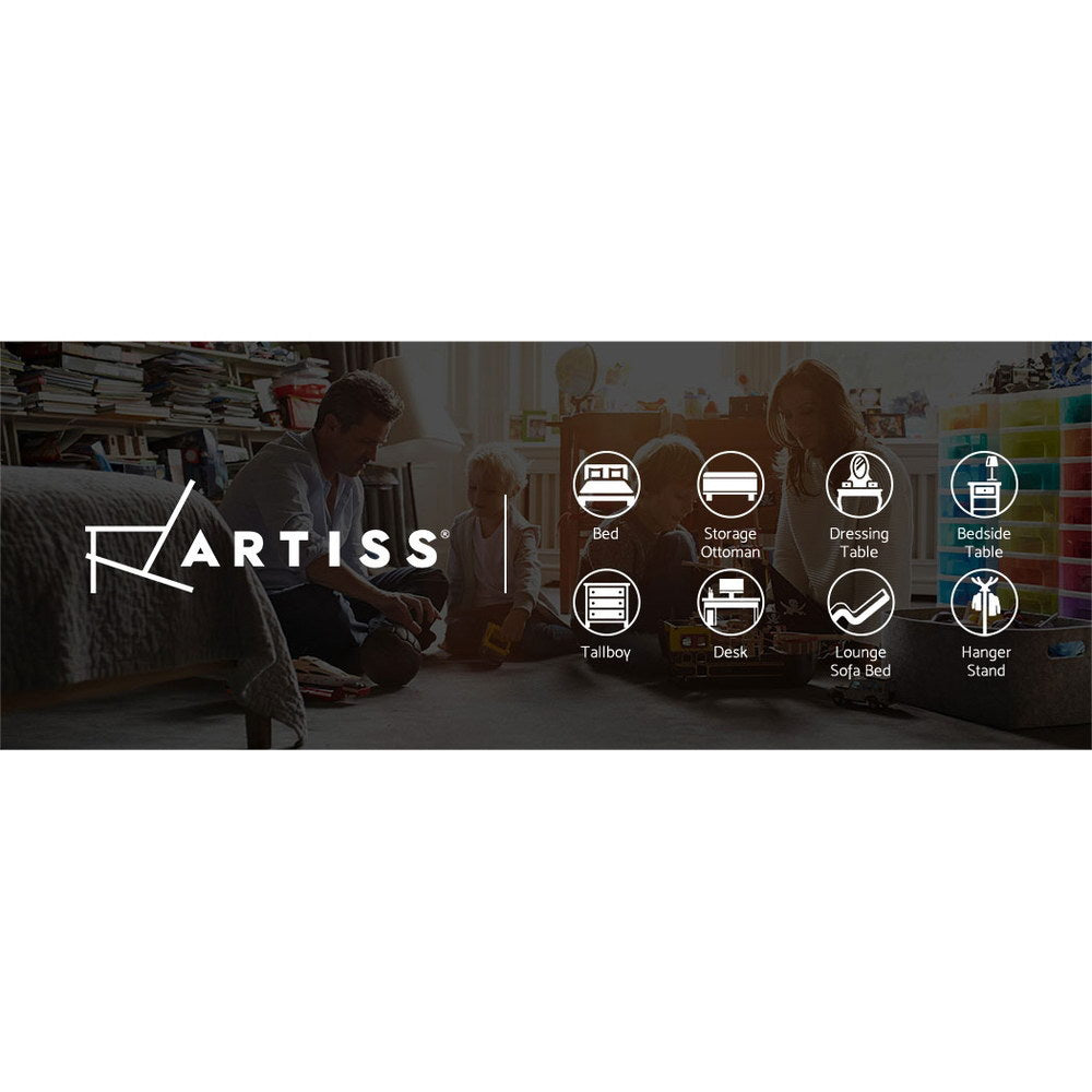 Artiss Thyme Bedside Table with Drawer and Shelf – White