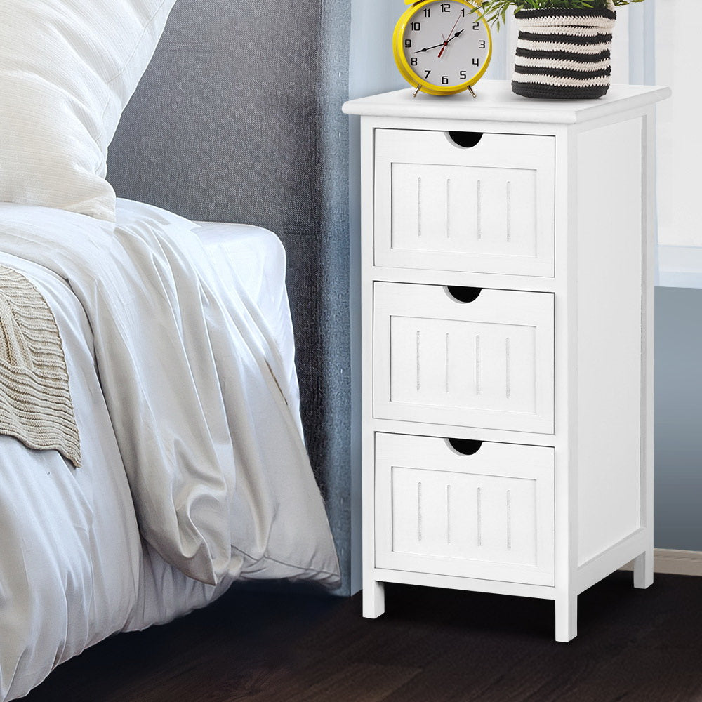 Artiss 3-Drawer Storage Cabinet – White