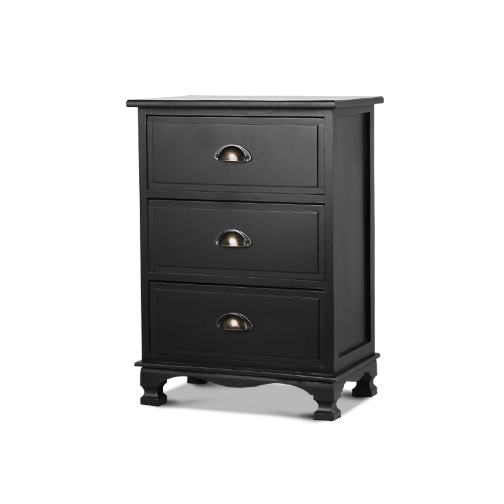Artiss Thyme 3-Drawer Storage Cabinet – Black