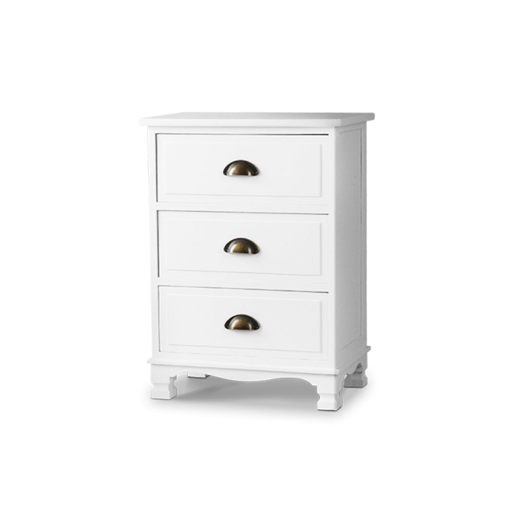 Artiss Thyme 3-Drawer Storage Cabinet – White