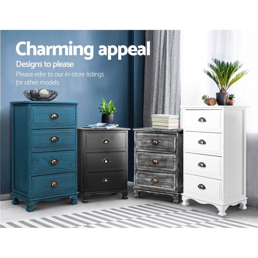 Artiss Thyme 3-Drawer Storage Cabinet – Blue