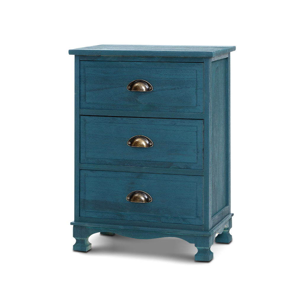 Artiss Thyme 3-Drawer Storage Cabinet – Blue