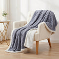 Giselle Bedding Double-Sided Cable Fleece Throw – Grey, 152 × 203 cm