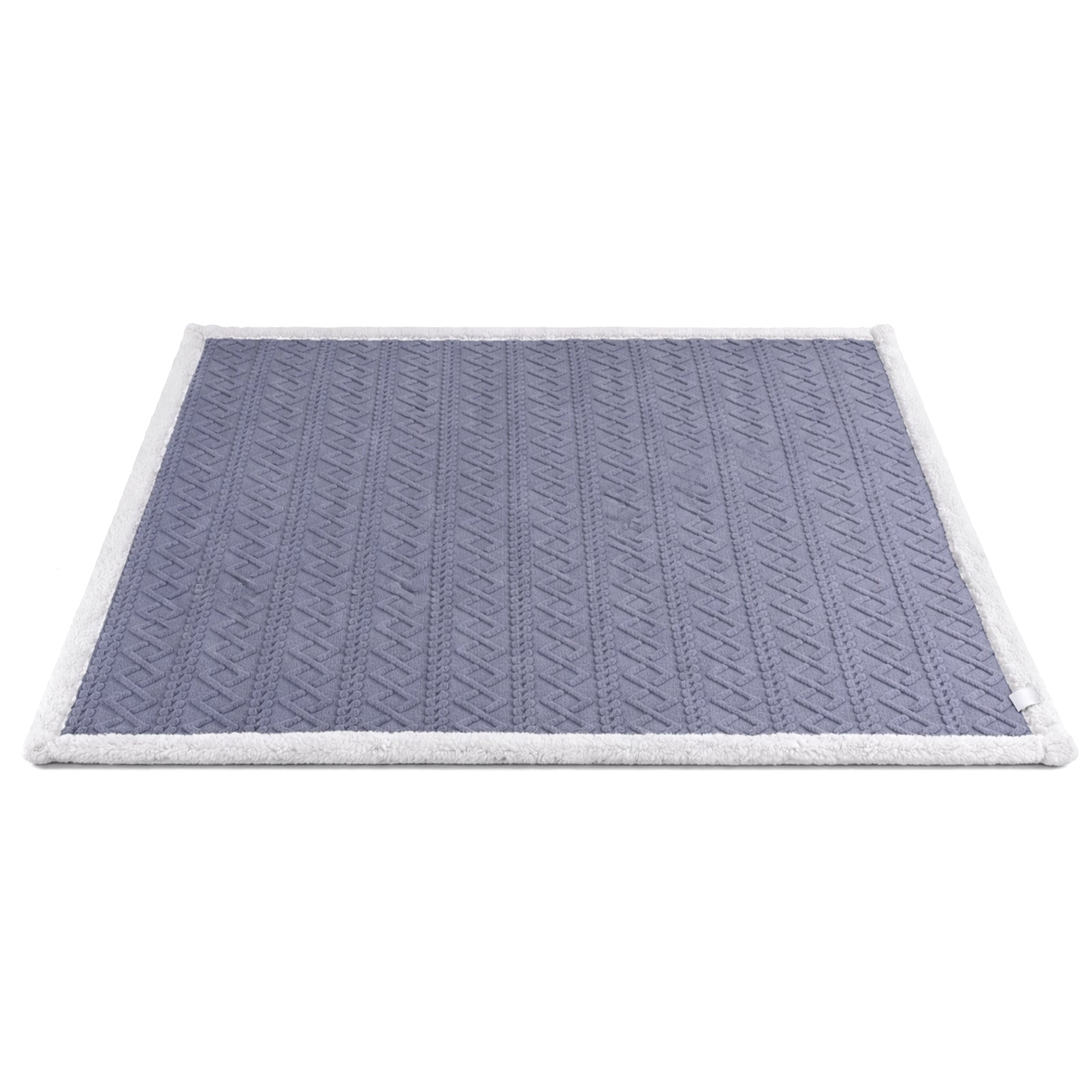 Giselle Bedding Double-Sided Cable Fleece Throw – Grey, 152 × 203 cm