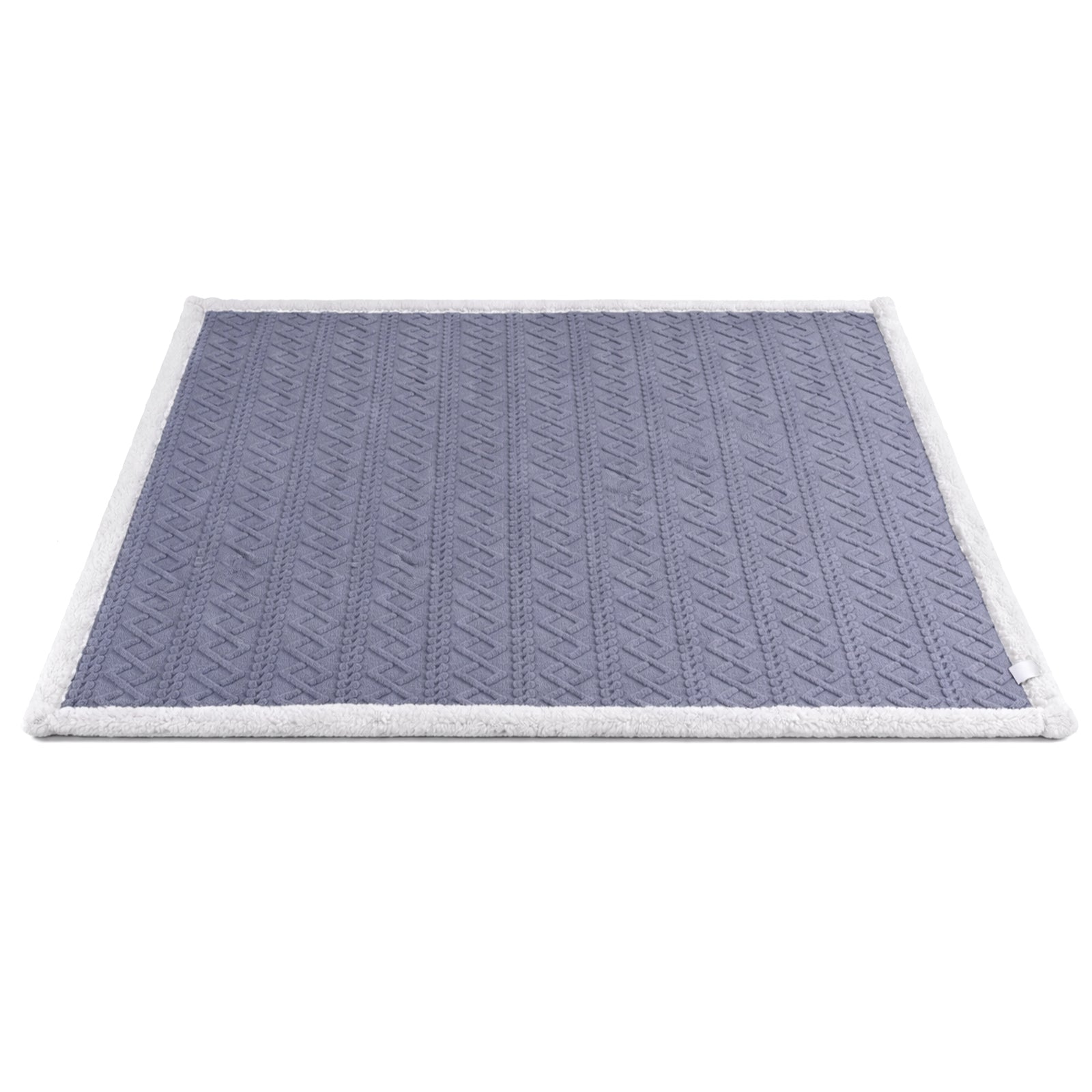 Giselle Bedding Double-Sided Cable Fleece Throw – Grey, 203 × 230 cm