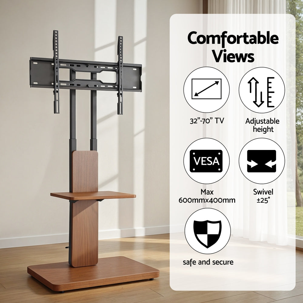 Artiss TV Stand 32-70" Wooden Tray Swivel Height Adjustable