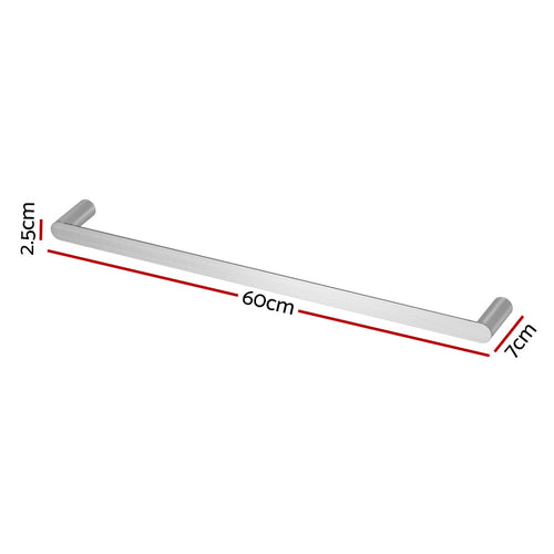 600mm Wall-Mounted Towel Rail – Silver