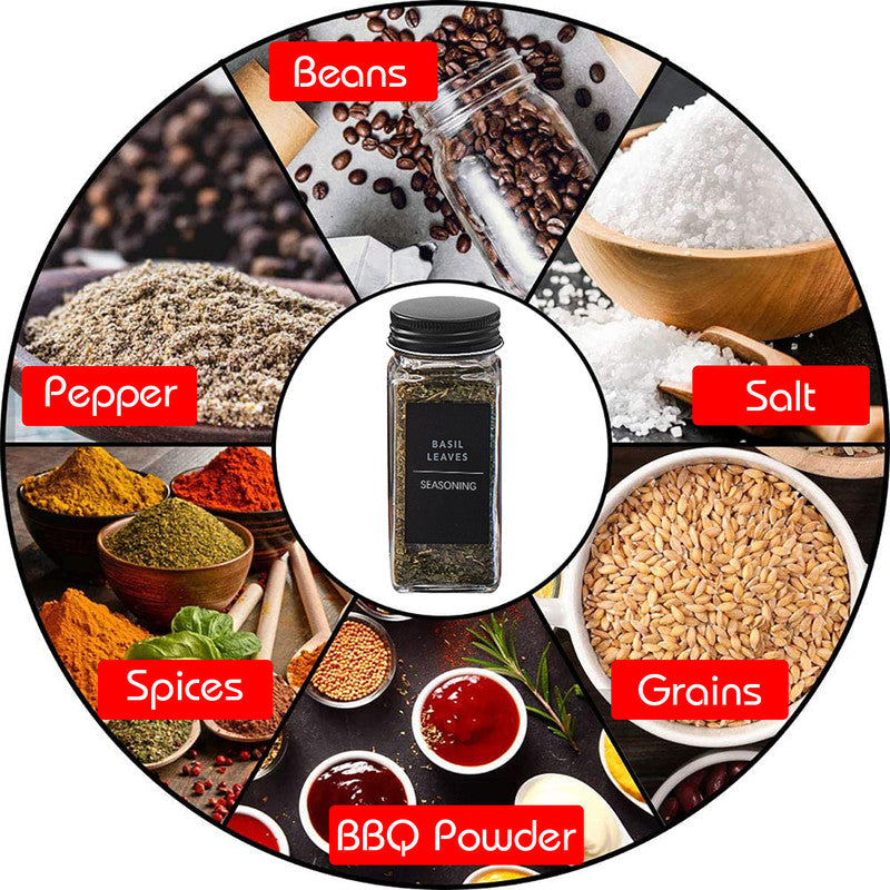 Hivvago 24-Pack 120ml Glass Spice Jars