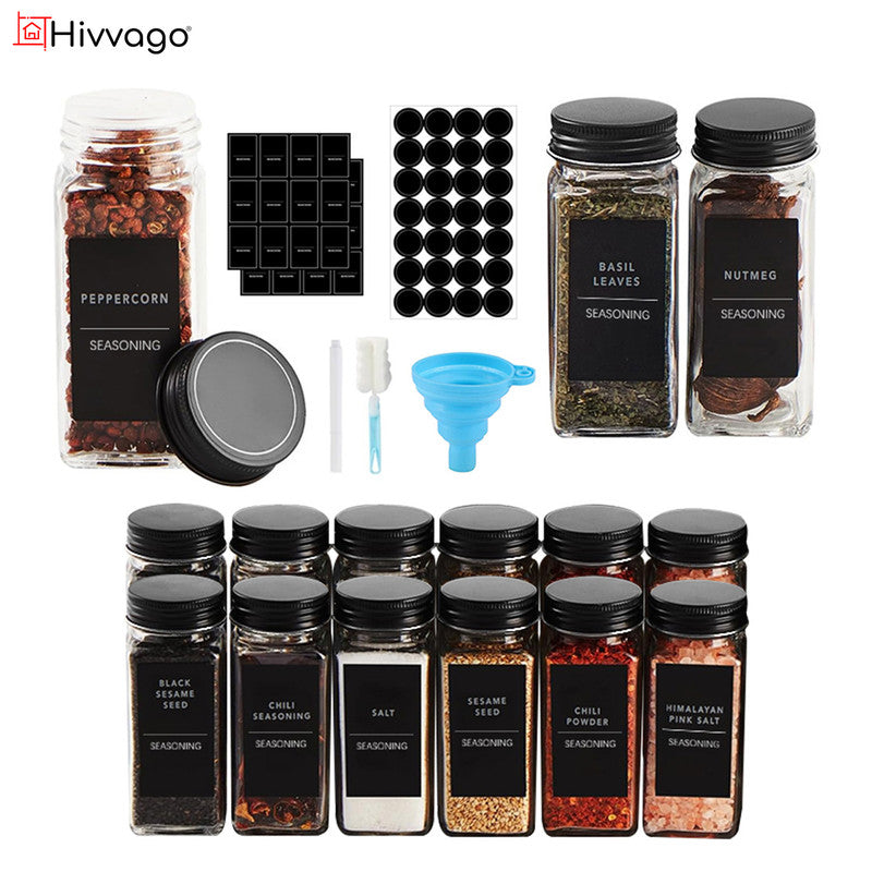 Hivvago 12-Pack 120ml Glass Spice Jars