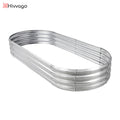 Hivvago Raised Garden Bed – Galvanized Steel Planter Box with Open Base, Silver