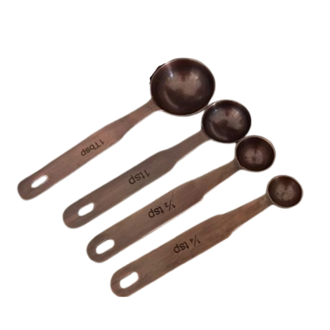 Antique Copper Stainless Steel Measuring Spoons – Set of 4
