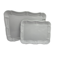 Minimalist White Metal Serving Trays – Set of 2
