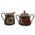 Poppies-on-Black Fine Bone China Milk & Sugar Bowl Set