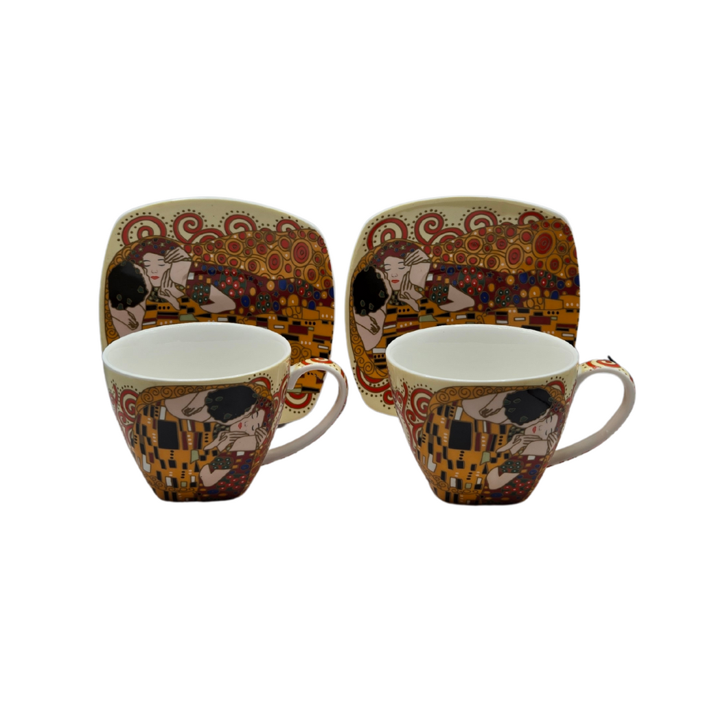 Gustav Klimt The Kiss Cup & Saucer Set of 2