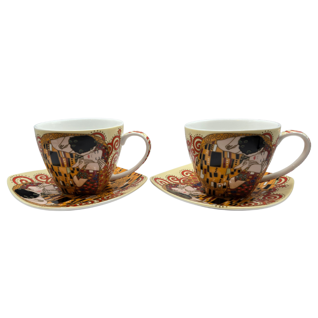 Gustav Klimt The Kiss Cup & Saucer Set of 2