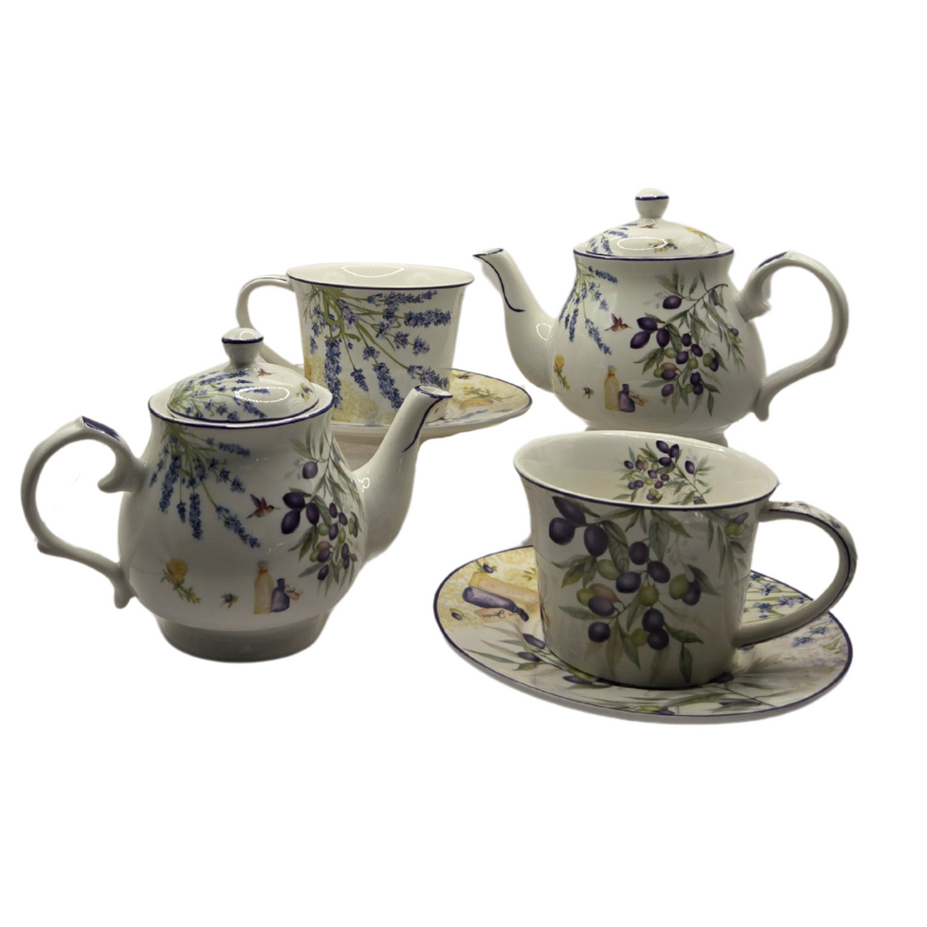 Lavender & Olive Porcelain Tea Set for Two