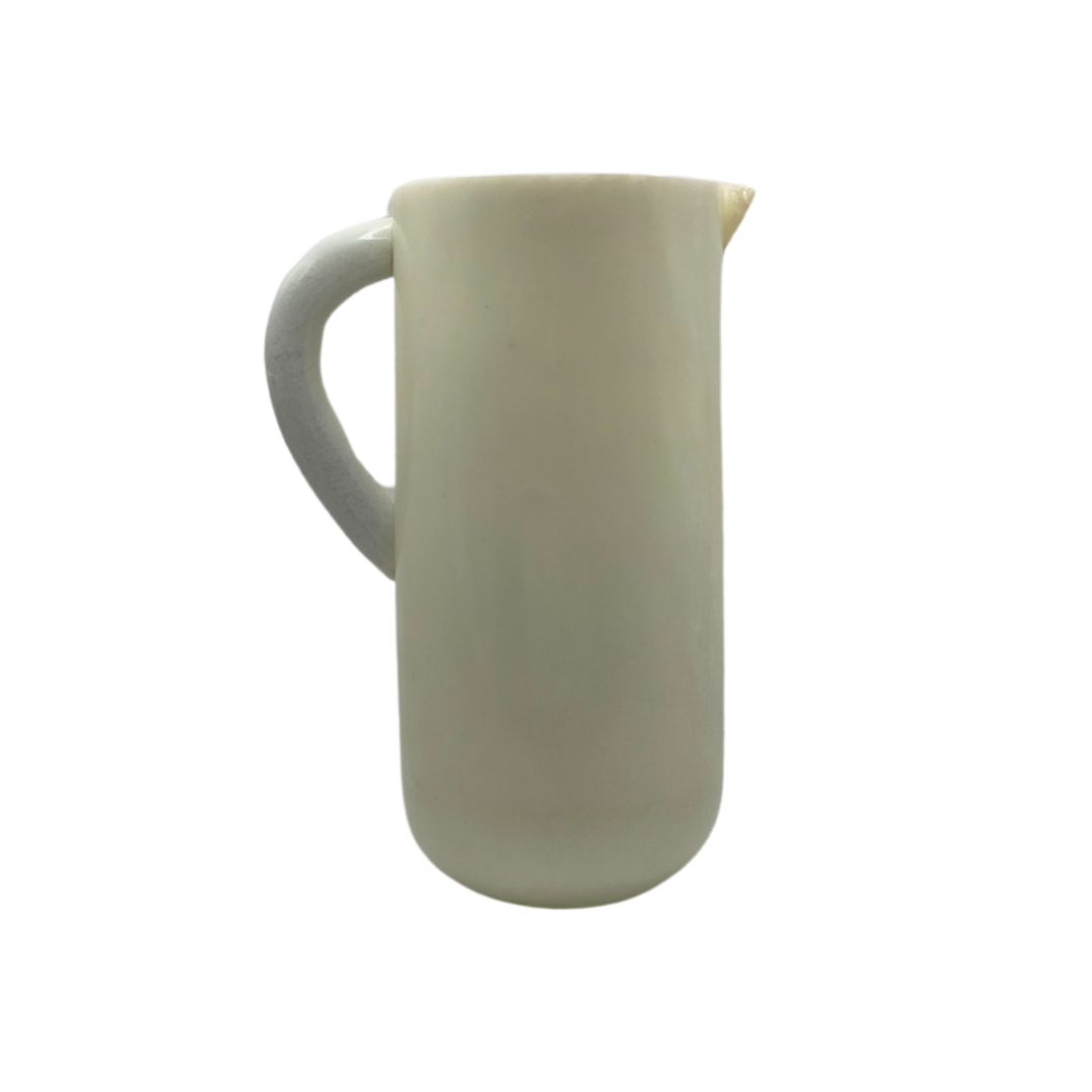 Hand-Poured White Marbled Resin Pitcher 2.2L