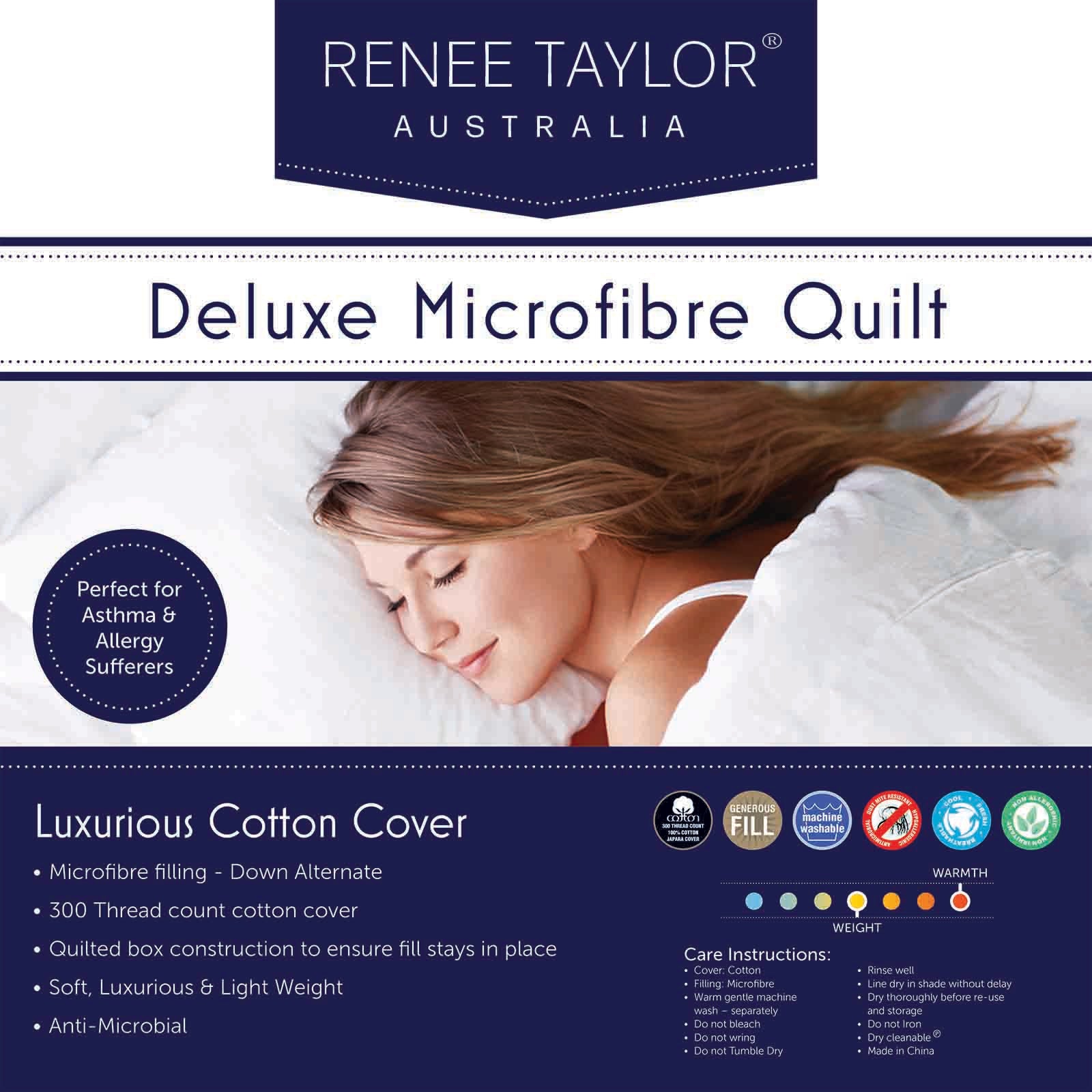Renee Taylor Deluxe High-Loft Microfibre Quilt – 600GSM, Queen