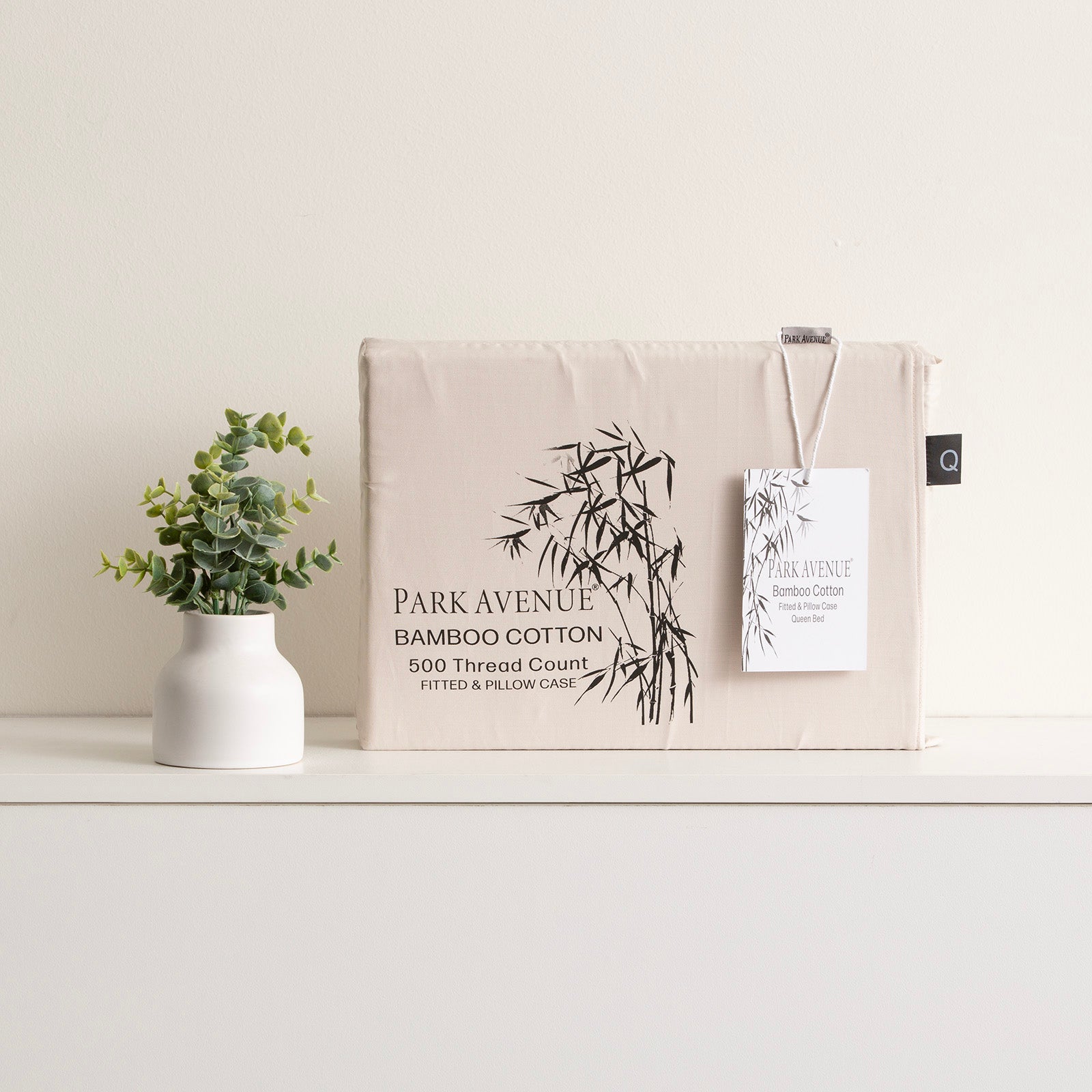 Park Avenue 500TC Bamboo-Cotton Fitted Sheet Set – Dove, Super King, 3 Piece