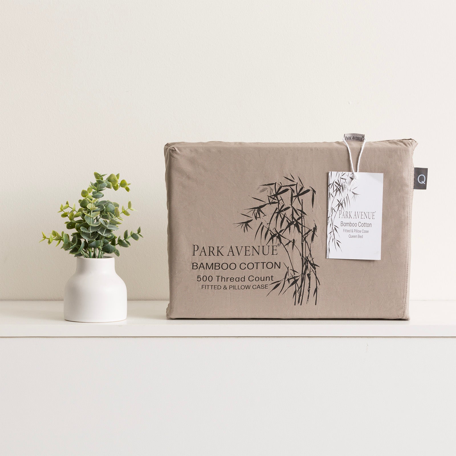 Park Avenue 500TC Bamboo-Cotton Fitted Sheet Set – Pewter, Super King
