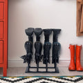 Black Metal Shoe Rack Organizer for Entryway
