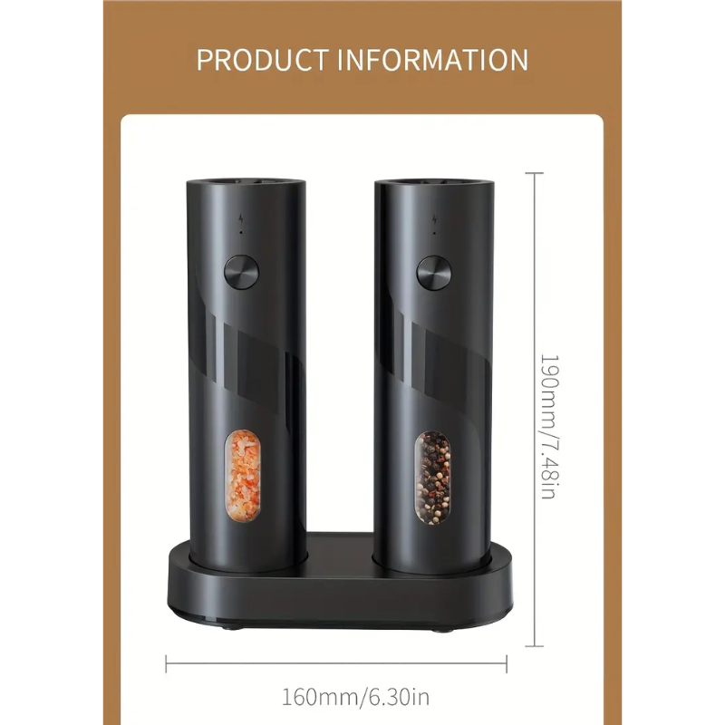 Rechargeable Electric Salt & Pepper Grinder Set