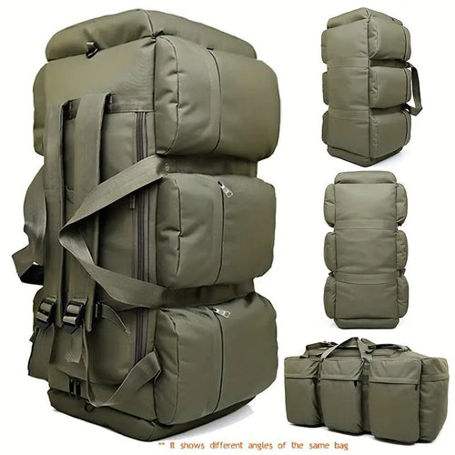 80L Military-Style Duffle Backpack – Army Green