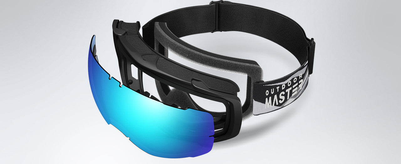 OutdoorMaster Ski Goggles with Cover Snowboard Snow Goggles OTG Anti-Fog -100% UV Protection-OM-18