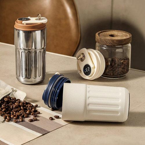 450ml LED Temperature Display Insulated Tumbler – Blue