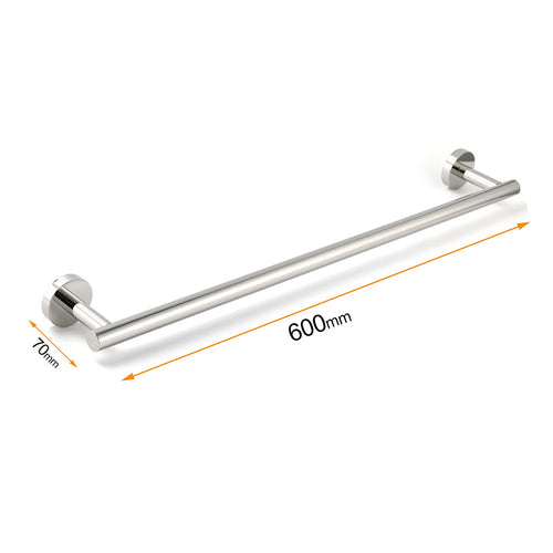 600mm Single Stainless Steel Towel Rail – Polished Chrome