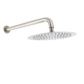 WELS Brushed Nickel Round 10" Rain Shower Head Straight Wall Mount Arm Mixer Set