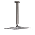 Gun Metal Square 10" Rainfall Shower Head 300mm Ceiling Dropper Arm Bath Set WELS