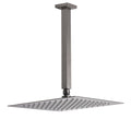 Gun Metal Square 12" Rainfall Shower Head 300mm Ceiling Dropper Arm Bath Set WELS