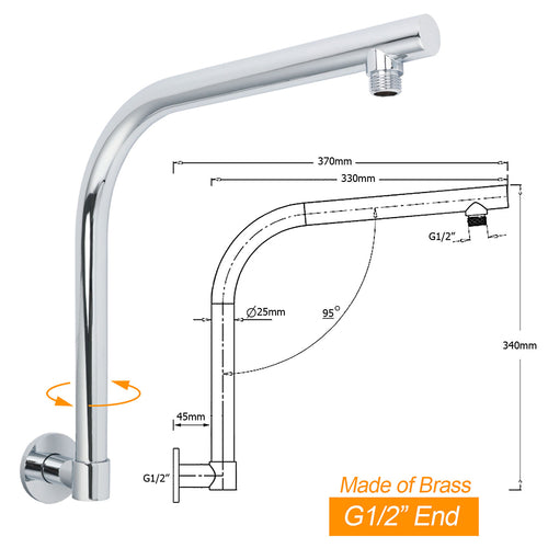 10" Round Gooseneck Rain Shower Set – Chrome