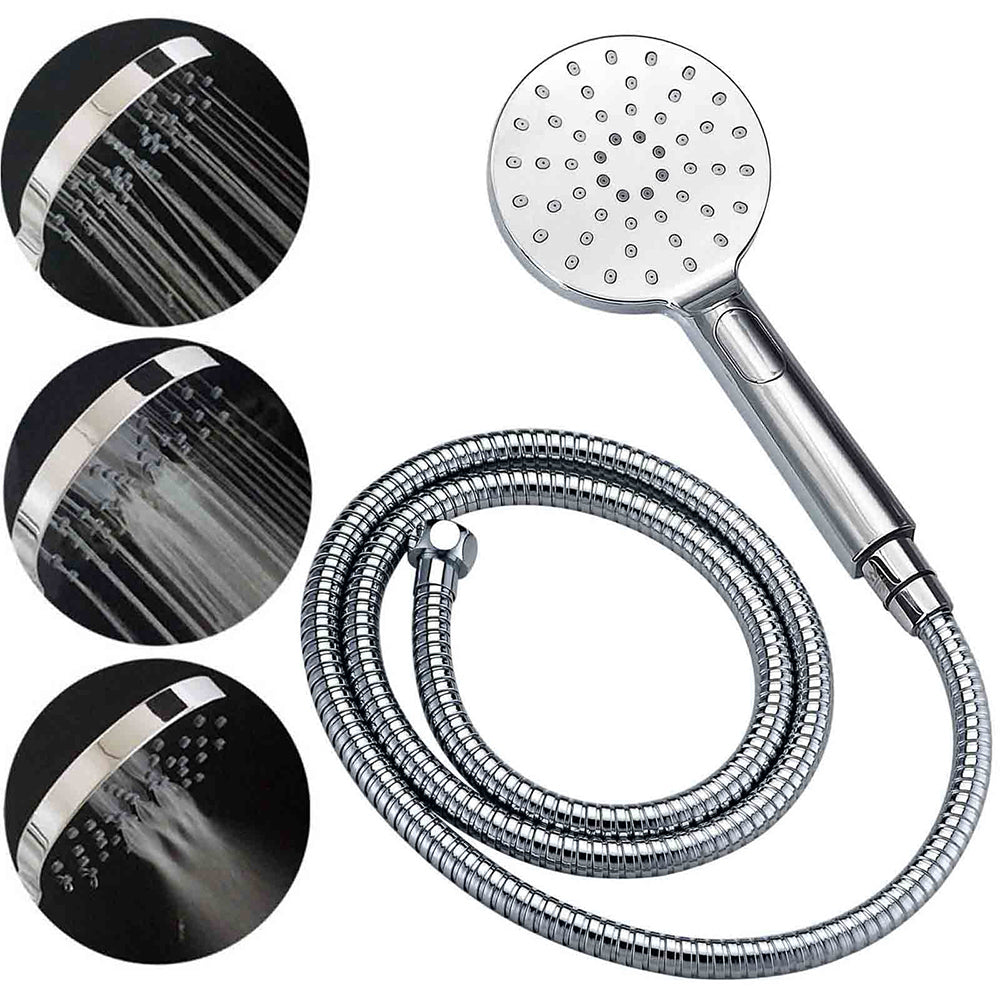 WELS Chrome 9" Rain Shower Head 3 Modes Handheld Rose Slide Rail Set Diverter