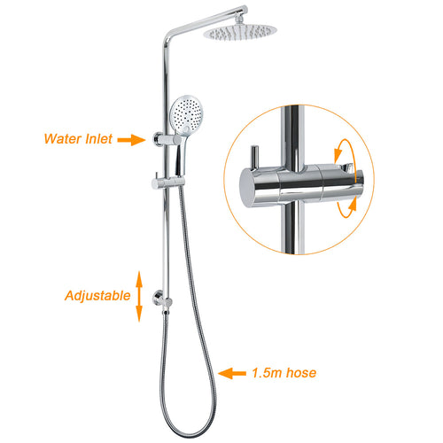 8" Square Dual Shower Set – Chrome