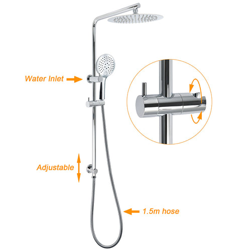 250mm Round Dual Shower Set – Chrome