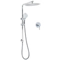 WELS Round Shower Head Handheld Sliding Rail Arm Chrome 12" Rainfall 2in1 Mixer Set