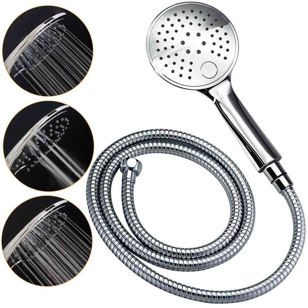 WELS Round Shower Head Handheld Sliding Rail Arm Chrome 12" Rainfall 2in1 Mixer Set