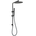 Round 300mm Rain Shower Head Brass Handheld Riser Rail Set Diverter Matt Black