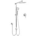 Chrome 10" Round Rain Handheld Daul Shower Head Arm Sliding Rail Wall Mounted Mixer