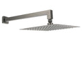 Gun Metal 10" Square Large Rainfall Shower Head 400mm Straight Wall Mounted Arm Set