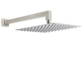 Brushed Nickel 12" Square Rainfall Shower Head + 400mm Straight Wall Mount Arm