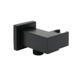 Matt Black Square Water Inlet Shower Head Bracket Adjustable Holder Wall Elbow Connector
