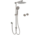 WELS Gun Metal Dual Round Shower Head 10" Rain Head 3 Mode Handheld Sliding Rail Diverter Set