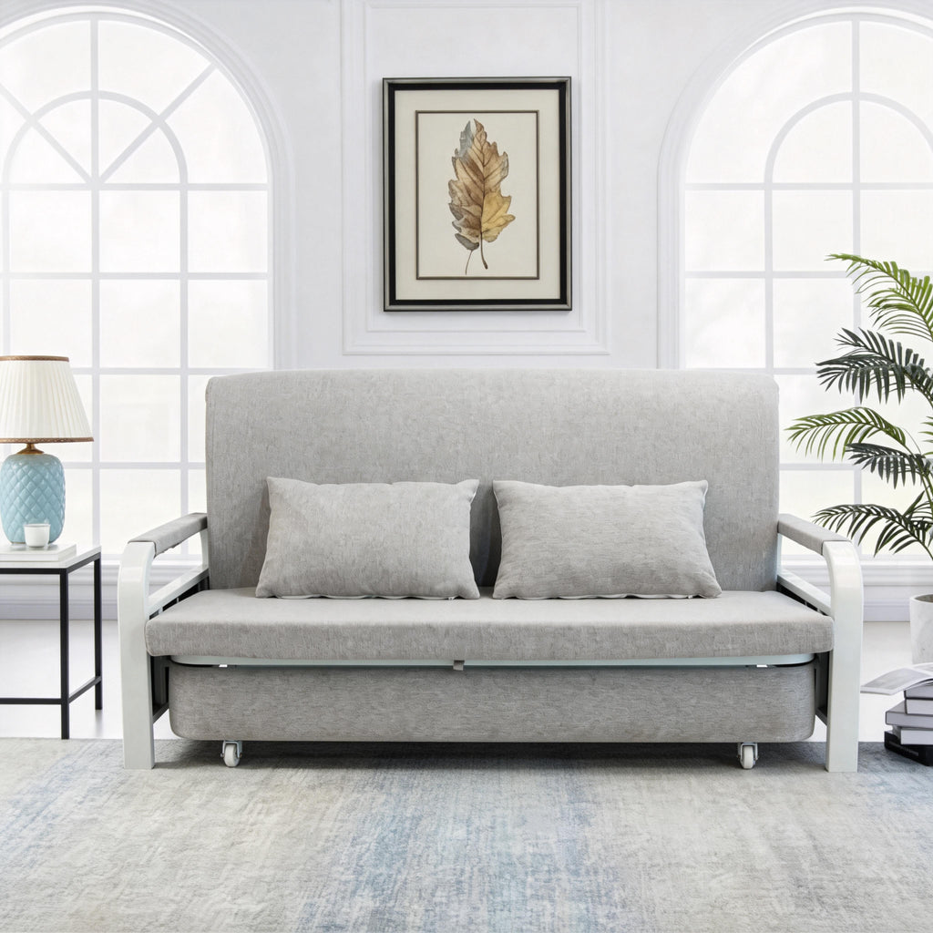2 In 1 Sofa Bed Beneath Foldable Carbon Hidden Storage Sofa - 128cm